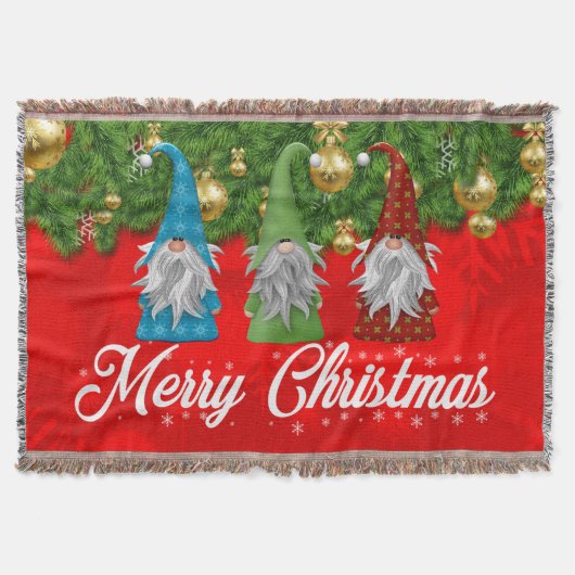 Prettig kerstfeest met kabouters deken (Voorkant)
