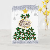 Prettig kerstfeest met kerstboom kaart (Gele Bloem)