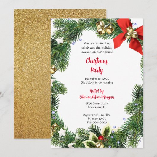 Prettig kerstfeest met Kerstgroen  Kaart (Voorkant / Achterkant)