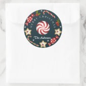 Prettig kerstfeest met koekjes Cute Persoonlijk Ronde Sticker (Tas)