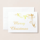 Prettig kerstfeest met krullen folie kaarten (Voorkant met envelop)