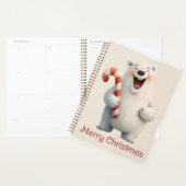 Prettig kerstfeest met leuk ontwerp van ijsbeer planner (Display)