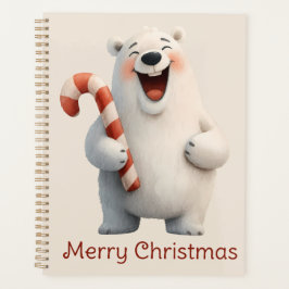 Prettig kerstfeest met leuk ontwerp van ijsbeer planner