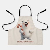 Prettig kerstfeest met leuk ontwerp van ijsbeer schort (Voorkant)