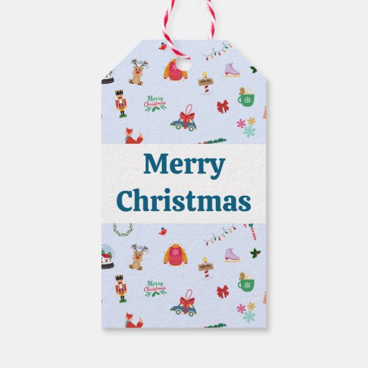 Prettig kerstfeest met leuke details smaaklabel cadeaulabel (Achterkant)