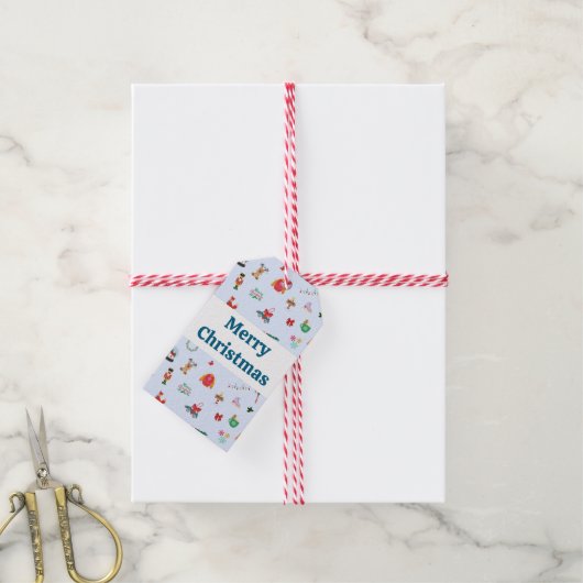 Prettig kerstfeest met leuke details smaaklabel cadeaulabel (Met Touw)
