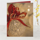 Prettig kerstfeest met lichtballen kaart (Gele Bloem)