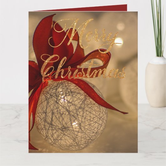 Prettig kerstfeest met lichtballen kaart (Voorkant)