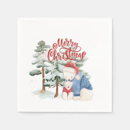 Prettig kerstfeest met lieflijk vakantiemotief servet
