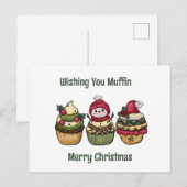 Prettig Kerstfeest met muffin Feestdagenkaart (Voorkant / Achterkant)