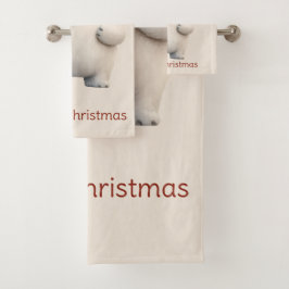 Prettig kerstfeest met ontwerppoolbeer bad handdoek