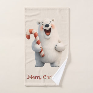 Prettig kerstfeest met ontwerppoolbeer bad handdoek