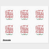 Prettig kerstfeest met onze garde ronde sticker (Vel)