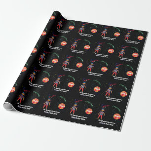 Prettig kerstfeest met Pepper Dog in de ruimte Cadeaupapier