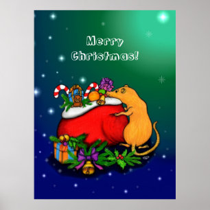 Prettig kerstfeest met Rat Prince Poster
