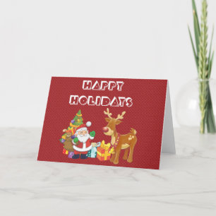 Prettig kerstfeest met Sinterklaas en rendieren Feestdagen Kaart