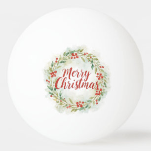 Prettig kerstfeest met tennisbal pingpongbal