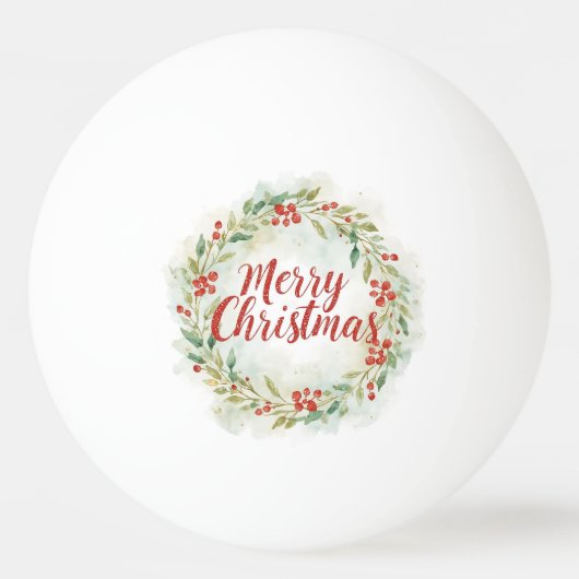 Prettig kerstfeest met tennisbal pingpongbal (Voorkant)