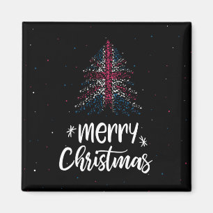 Prettig kerstfeest met vlag van het Verenigd Konin Magneet