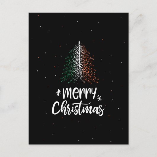 Prettig kerstfeest met vlag van Ierland Feestdagenkaart (Voorkant)