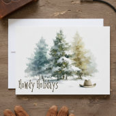 Prettig kerstfeest met westerse waterverf in rusti feestdagenkaart