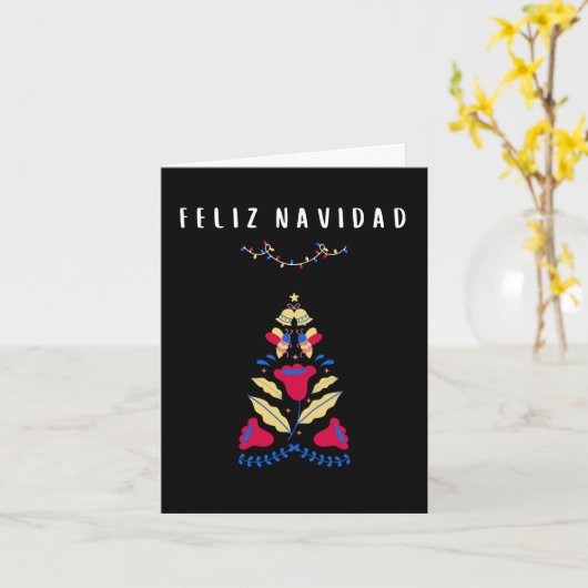 Prettig kerstfeest Mexicaanse Spaanse kerst Kaart (Gele Bloem)