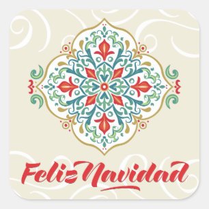 Prettig kerstfeest Mexico Spaans Kerstmis Vierkante Sticker