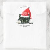 prettig kerstfeest miauwend kerst kat sticker (Tas)