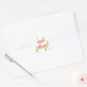 prettig kerstfeest mid century modern kerstbomen sticker (Envelop)