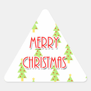 prettig kerstfeest mid century modern kerstbomen sticker