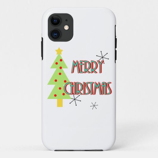prettig kerstfeest mid century modern kerstboom ro Case-Mate iPhone case (Achterkant)