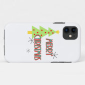 prettig kerstfeest mid century modern kerstboom ro Case-Mate iPhone case (Achterkant (horizontaal))