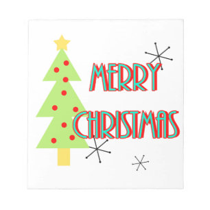 prettig kerstfeest mid century modern kerstboom ro notitieblok