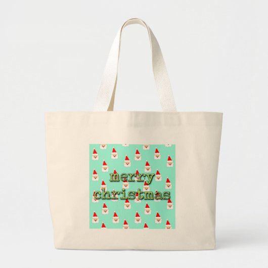 prettig kerstfeest mid century modern kerstman grote tote bag (Voorkant)