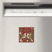 Prettig kerstfeest mijn liefde Tortelduiven Hulst Magneet (Insitu (Vaatwasser))