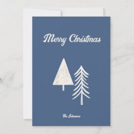 Prettig kerstfeest Minikerstboom Blauw Feestdagenkaart