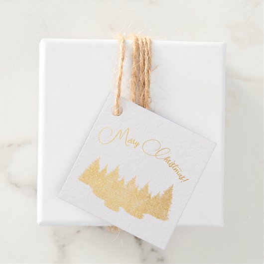 Prettig kerstfeest - minimalistisch - gouden denne bedankjes labels (Met doos)