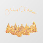 Prettig kerstfeest - minimalistisch - gouden denne raamsticker (Vel)