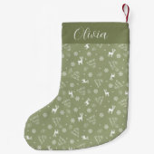 Prettig kerstfeest Minimalistisch Groen Kleine Kerstsok (Achterkant)