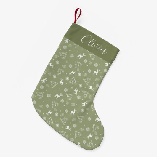Prettig kerstfeest Minimalistisch Groen Kleine Kerstsok (Voorkant (Hangend))