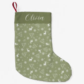 Prettig kerstfeest Minimalistisch Groen Kleine Kerstsok (Voorkant)