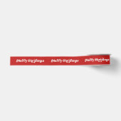 Prettig kerstfeest Minimalistisch Retro Rood & Wit Grosgrain Lint (Voorkant)