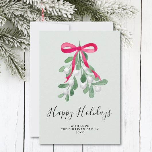 Prettig Kerstfeest Mistletoe Groen Feestdagenkaart