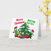 Prettig kerstfeest Mito Warriors Kaart (Gele Bloem)