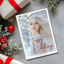 Prettig Kerstfeest Model Actrice Portret Rode Schr
