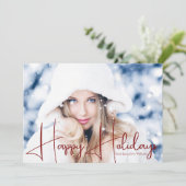 Prettig Kerstfeest Model Hoofdafbeelding Rode Scri Feestdagenkaart (Staand voorkant)