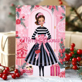 Prettig kerstfeest modepop feestdagen kaart