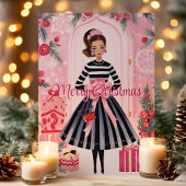 Prettig kerstfeest modepop feestdagen kaart