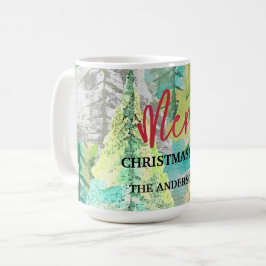 Prettig kerstfeest modern abstract winter waterver koffiemok
