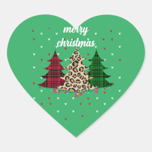 Prettig kerstfeest modern & elegant hart sticker